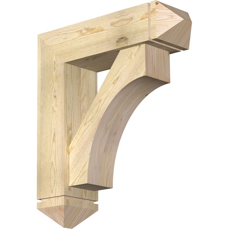 Westlake Arts And Crafts Rough Sawn Bracket W/ Offset Brace, Douglas Fir, 8W X 28D X 32H